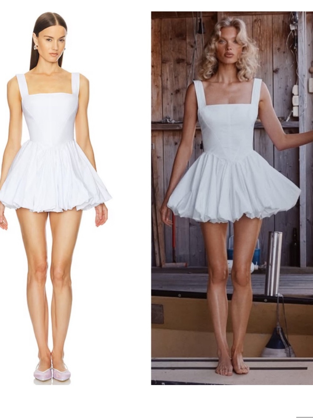 Helsa Poplin Bubble Mini Dress in White New with Tags!